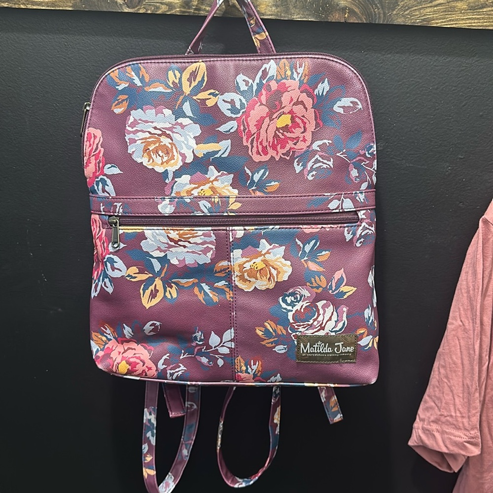 Matilda Jane Floral Backpack with matching wallet